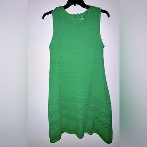 ELIZA J Embroidered Lace Shift Dress Size XL Green Zip closure knee length